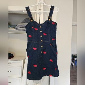 Unique Vintage Watermelon Denim Dress